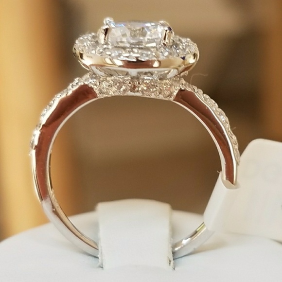 14k white gold plated Engagement Ring sizes 5 6 7 8 9 10 - Picture 6 of 8